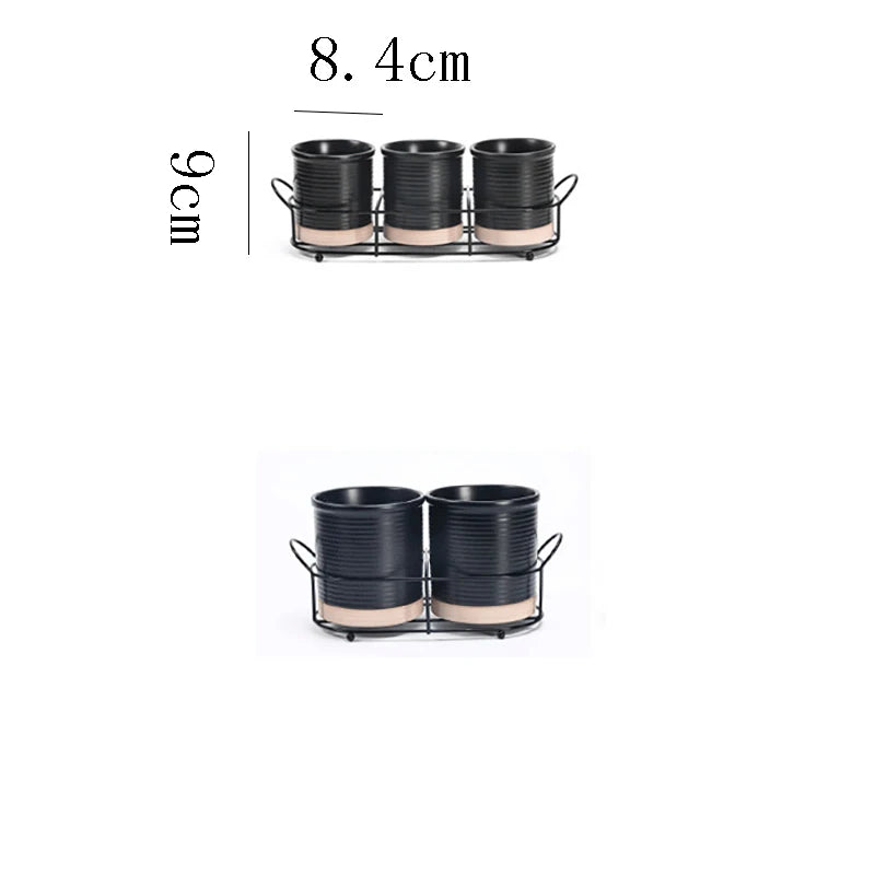 Bandeja De Cerâmica Criativa Pauzinhos, prateleira de mesa, planta em vaso, Pauzinhos domésticos Garfo Colher Caixa De Armazenamento, armazenamento De Lanches De Frutas