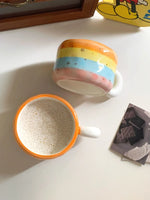 Ahunderjiaz-Cartoon Rainbow Caneca De Cerâmica, Grande Capacidade, Copos Domésticos, Conjunto De Bebidas De Cozinha, Decoração De Casa