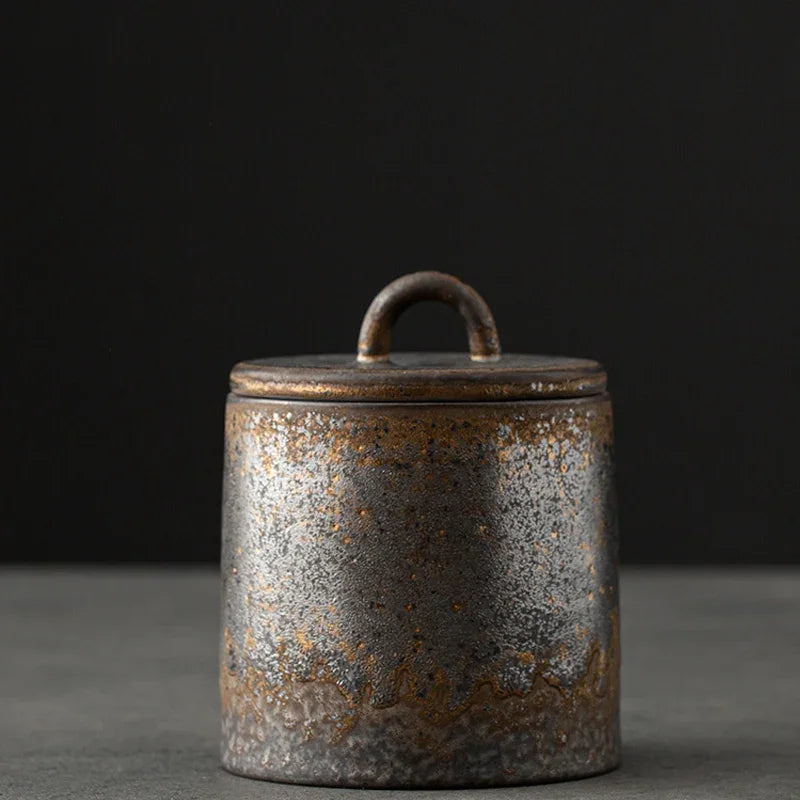 Frascos De Armazenamento Selados De Cerâmica Retro, grés De Chá, Resistente à Umidade, Frascos Japoneses, Quatro Estações, Jarra De Armazenamento Doméstico