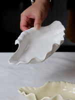 Ahunderjiaz-Creme Placa De Cerâmica Shell, Exibição De Jóias Bandeja De Armazenamento, Talheres De Cozinha Decorações, Armazenamento Em Casa E Organização