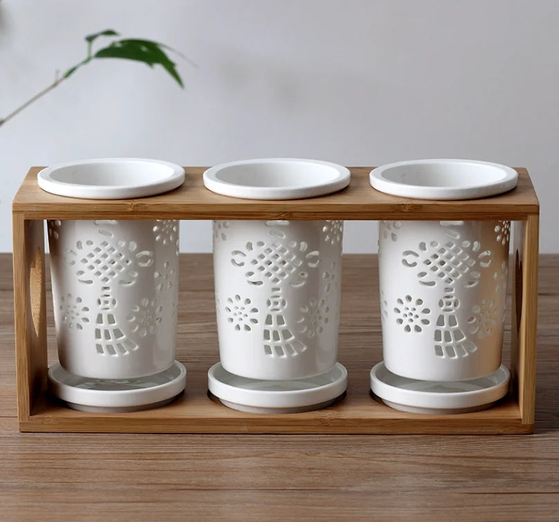 Conjunto de hashis de cerâmica, conjunto multifuncional de tubos para armazenamento de colher, hashi e garfo caixa de armazenamento de cozinha