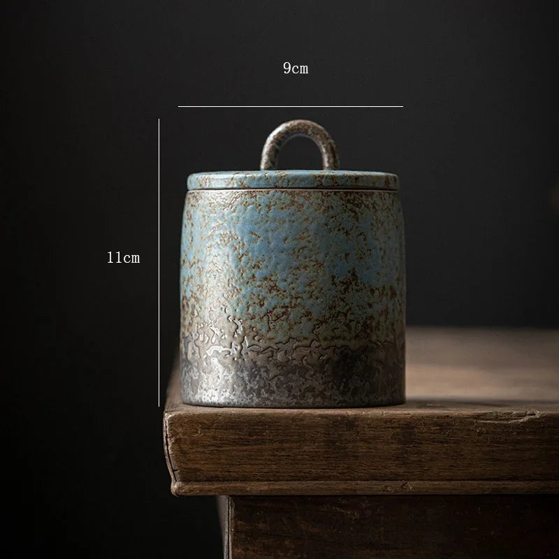 Frascos De Armazenamento Selados De Cerâmica Retro, grés De Chá, Resistente à Umidade, Frascos Japoneses, Quatro Estações, Jarra De Armazenamento Doméstico