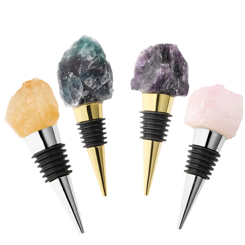 Rolha do frasco de vinho, rolha do frasco de vinho, quartzo cristal natural, irregular cortiça selagem, bar ferramentas, 1pc