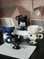 Ahunderjiaz-Retro Azul Cerâmica Caneca De Café, Cozinha Beber Set, Home Drinkware, Drinkware Decoração