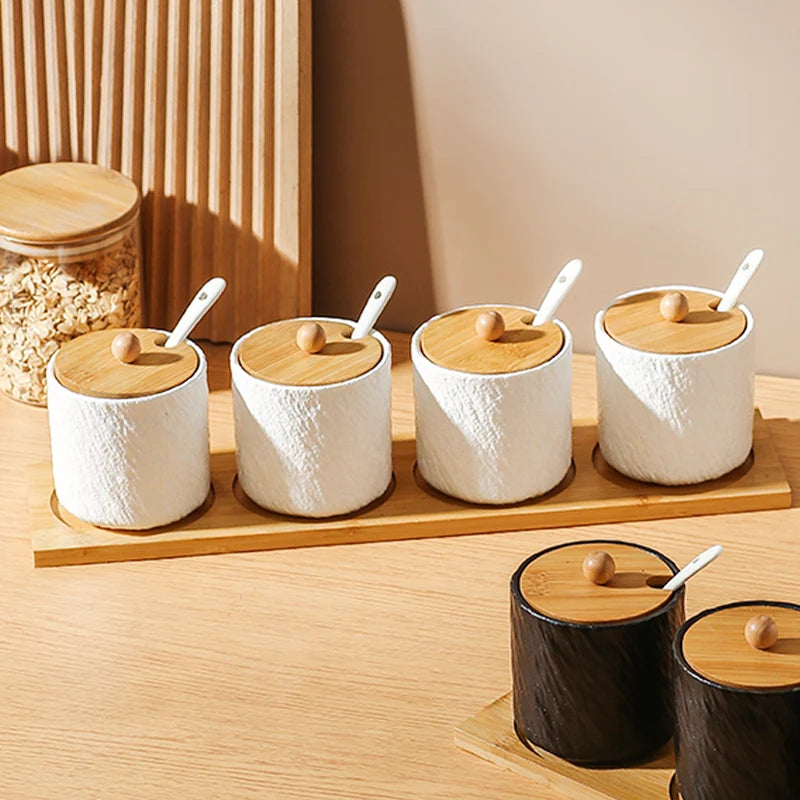 Jarra de cerâmica com padrão de pedra criativa, pote de óleo, garrafa de pimenta, cozinha doméstica, pimenta, açúcar, sal, recipiente de armazenamento de alimentos