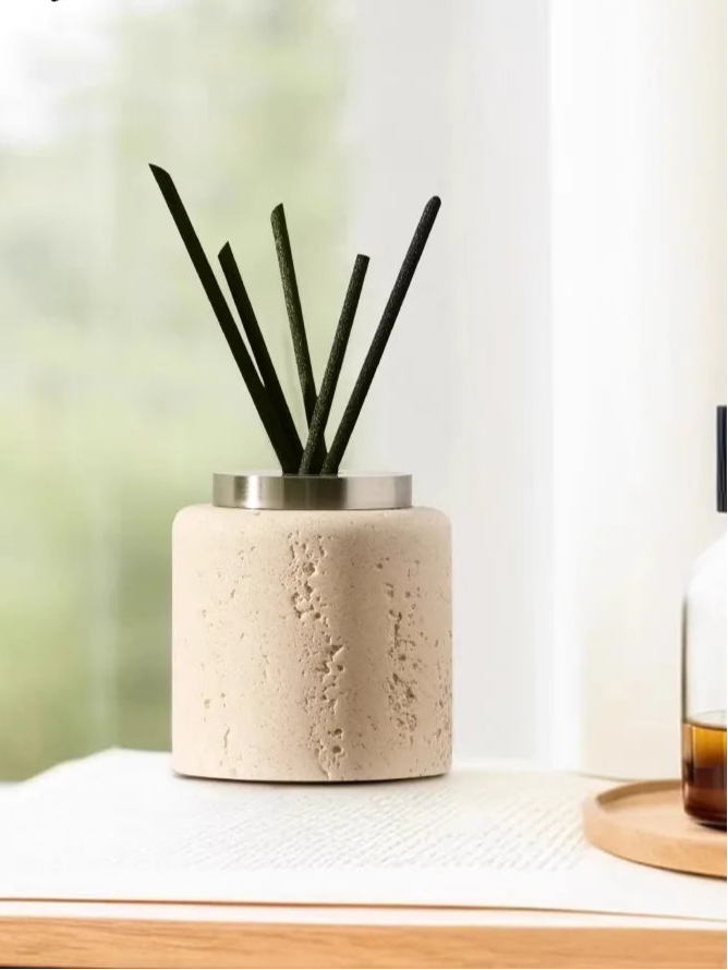 AhunderJiaz Garrafa de aromaterapia de mármore natural Garrafa de armazenamento Ornamento de aromaterapia Garrafa dispensadora interna para casa Decoração de casa