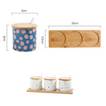 Criativo dos desenhos animados pintados de cerâmica tempero conjunto frasco de porcelana sal frasco de açúcar grão tanque spice pepper caixa de armazenamento recipiente de alimentos