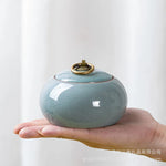 Celadon-chá pode, cerâmica armazenamento pode, gelo rachado chá pode, armazenamento de doces, selado, para café