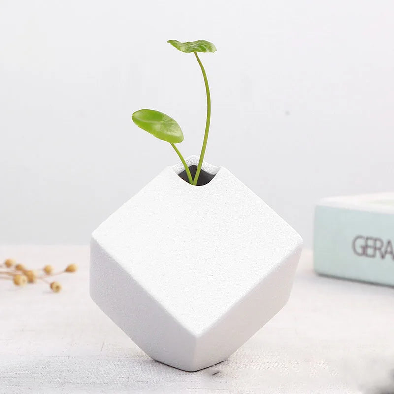 Faiança Flower Ware Vaso cerâmico, recipiente hidropônico japonês, ornamento doméstico vintage, mesa de jantar da sala de estar preto e branco