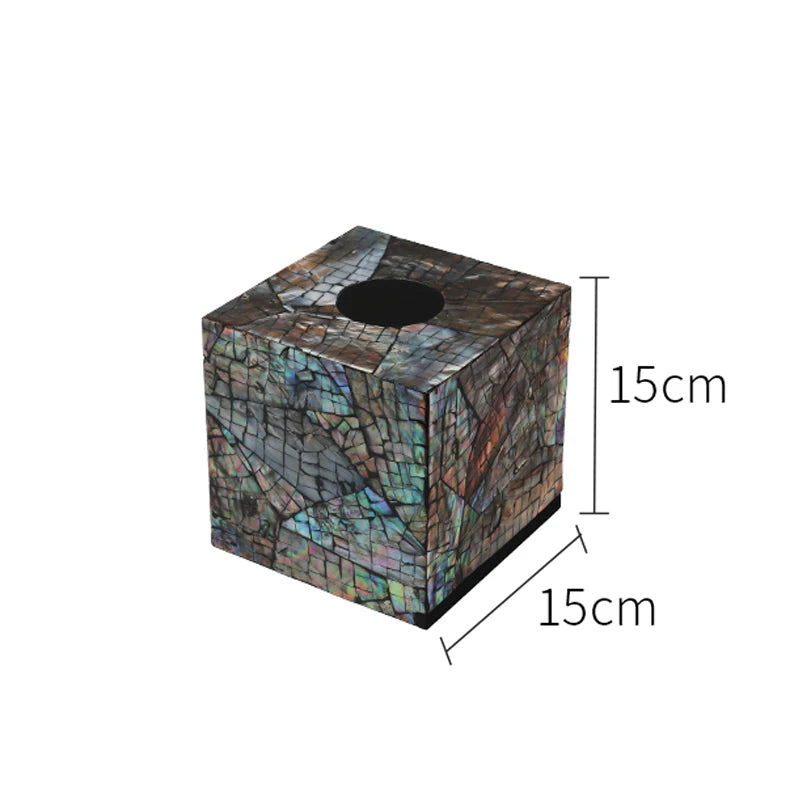 Ahunderjiaz-Original Colorido Shell Caixa De Tecido, Sala De Armazenamento, Luz, Luxo, Casa, Cozinha, Ornamentos Decorativos