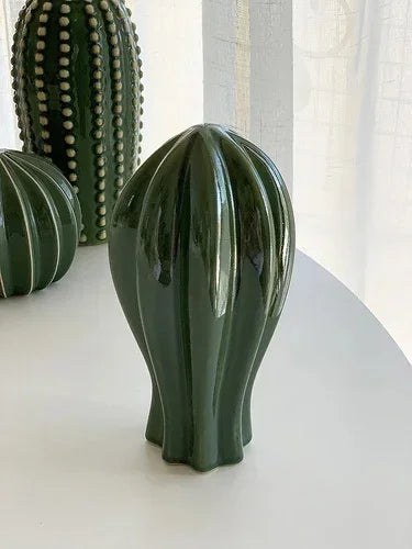 Nordic Ceramic Handicraft Simulation Cactus Ornaments, Arte criativa, Mobiliário doméstico decorativo, Adereços de fotografia, Green Room Decor