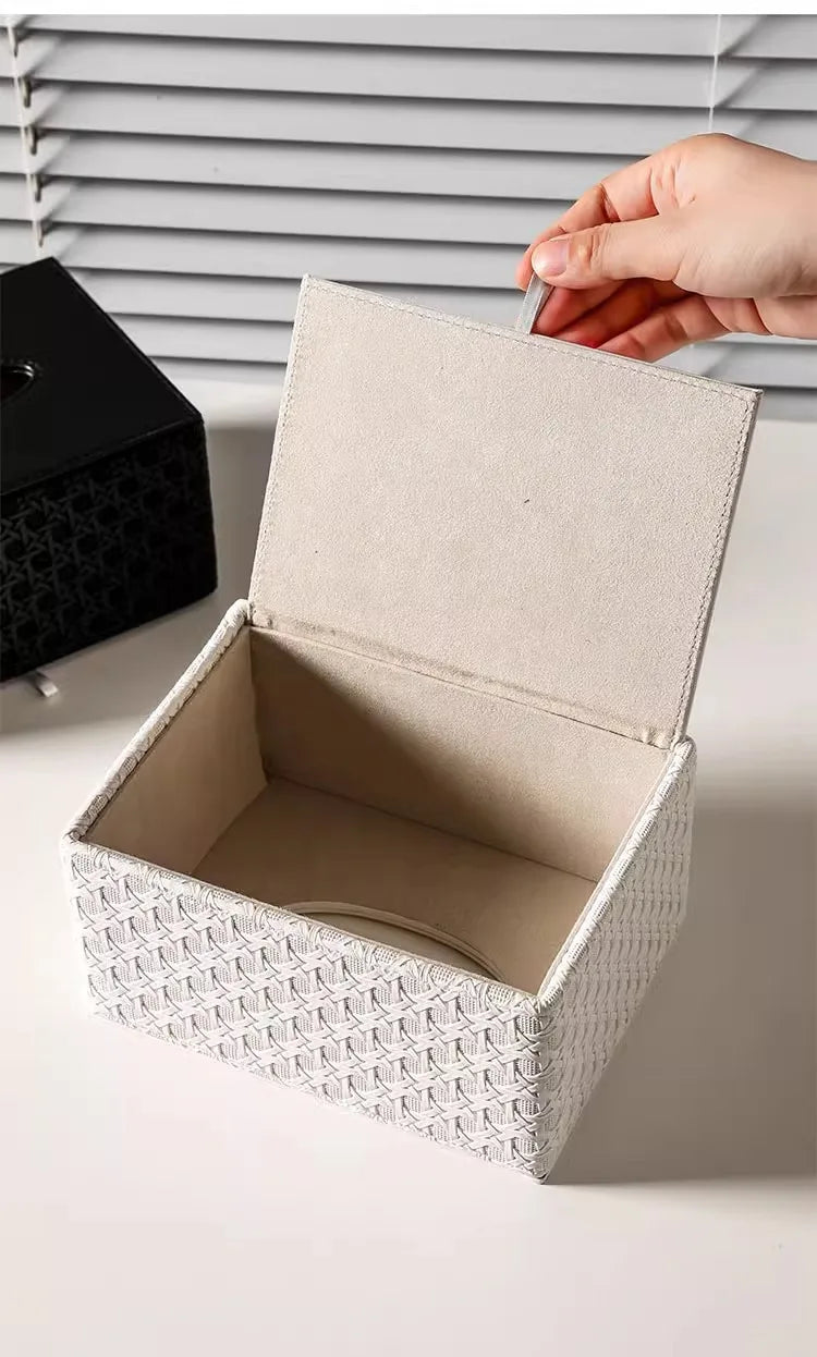 Caixa de tecido simples de luxo leve, sala de estar, mesa de centro, quarto, armazenamento de mesa, enfeites pequenos, decoração de casa