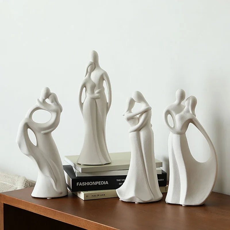 Vilead Escultura Casal Cerâmica Nórdica, Pop Art Moderna, Sala de Estar, Decoração Acessórios, Dia dos Namorados, Presente de Casamento