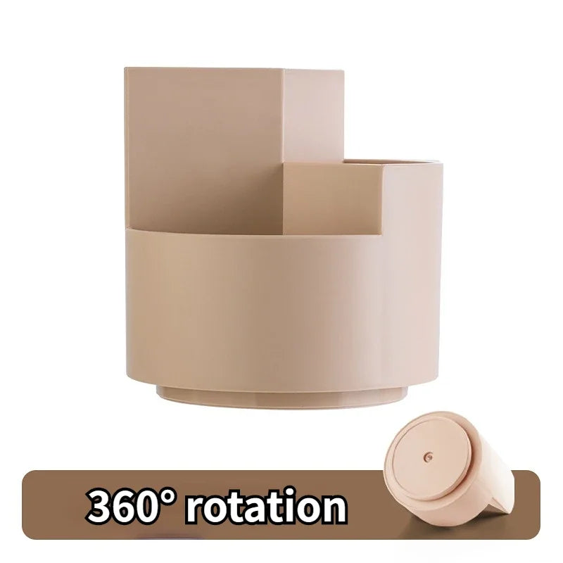 360 ° Caixa de armazenamento de pincel de maquiagem rotativa balde ins lápis de sobrancelha batom transparente de grande capacidade