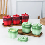 Cerâmica moderna conjunto de tempero jar cozinha do agregado familiar açúcar frasco de sal com tampa frasco grande capacidade de armazenamento de alimentos caixa de cozinha recipiente