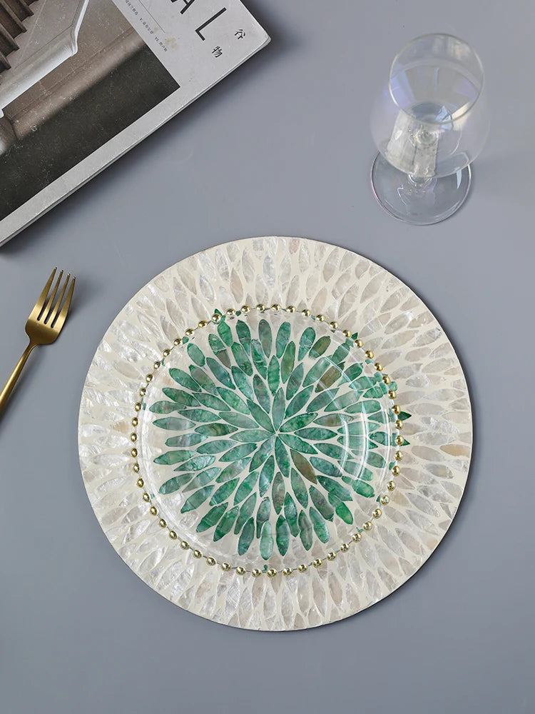 Francês Luz Luxo Natural Shell Bandeja, Criativo, Decorativo, Isolamento Térmico, Bandeja De Frutas, Prato De Sobremesa, Conjunto De Louça De Festa