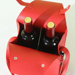 Saco de embalagem do vinho vermelho do couro do plutônio com alças, portadores reutilizáveis do vinho, bolsa de champanhe, saco de embalagem de 2 garrafas