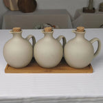 Chaleira de óleo esmaltada de porcelana criativa, recipiente interior de especiarias, chaleira de óleo de cerâmica branca vintage, garrafa de armazenamento de óleo de cozinha para casa