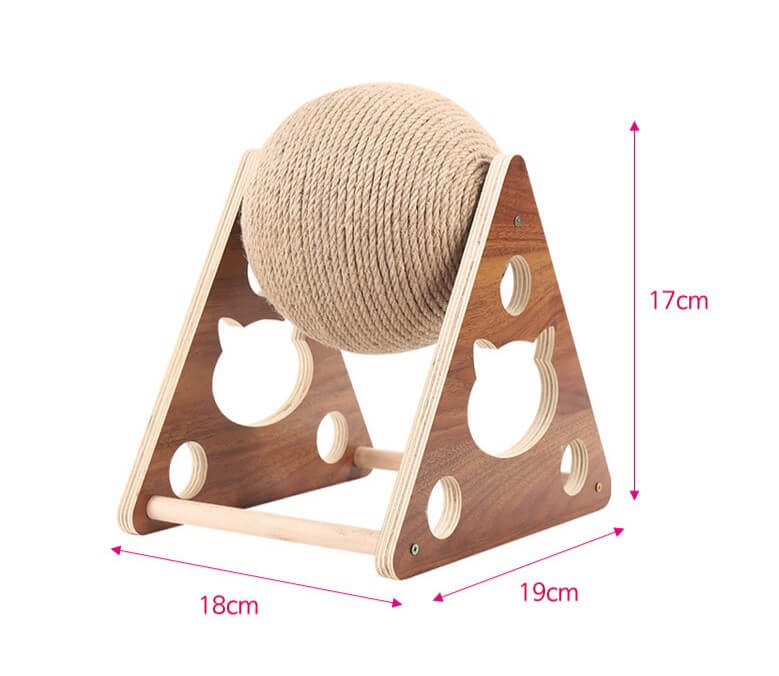 Arranhador em forma de esfera feito de sisal preso a duas bases tirangulares nas laterais. Arranhador em forma de esfera feito de sisal preso a duas bases tirangulares nas laterais. Brinquedo para Gato Arranhador Bola. Arranhador para Gatos, Arranhador Criativo, Arranhador Giratório, Arranhador Ecológico, Arranhador Decorativo, Arranhador Redondo, Arranhador Durável, Loja Comprinha do Futuro