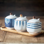 Estilo japonês tempero garrafa cerâmica saleiro cozinha recipiente de armazenamento de alimentos doméstico pimentão pimenta shaker dispensador de alimentos