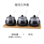 Tanque de armazenamento de cerâmica japonesa retrô para tempero de casa conjunto de garrafas de óleo tanque de sal restaurante comercial louça