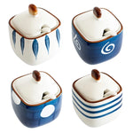 Estilo japonês tempero garrafa cerâmica saleiro cozinha recipiente de armazenamento de alimentos doméstico pimentão pimenta shaker dispensador de alimentos