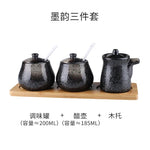 Tanque de armazenamento de cerâmica japonesa retrô para tempero de casa conjunto de garrafas de óleo tanque de sal restaurante comercial louça