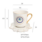 200ml olhos azuis turcos luxo xícara de café pires conjunto com mão e clothe forma prato otomano copo café cappuccino copo
