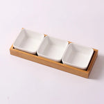 Criativo placa de lanche cerâmica branco dividir frutas secas caixa frutas lanches variedade combinação do agregado familiar molho sobremesa sushi placa