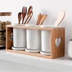 Conjunto de hashis de cerâmica, conjunto multifuncional de tubos para armazenamento de colher, hashi e garfo caixa de armazenamento de cozinha