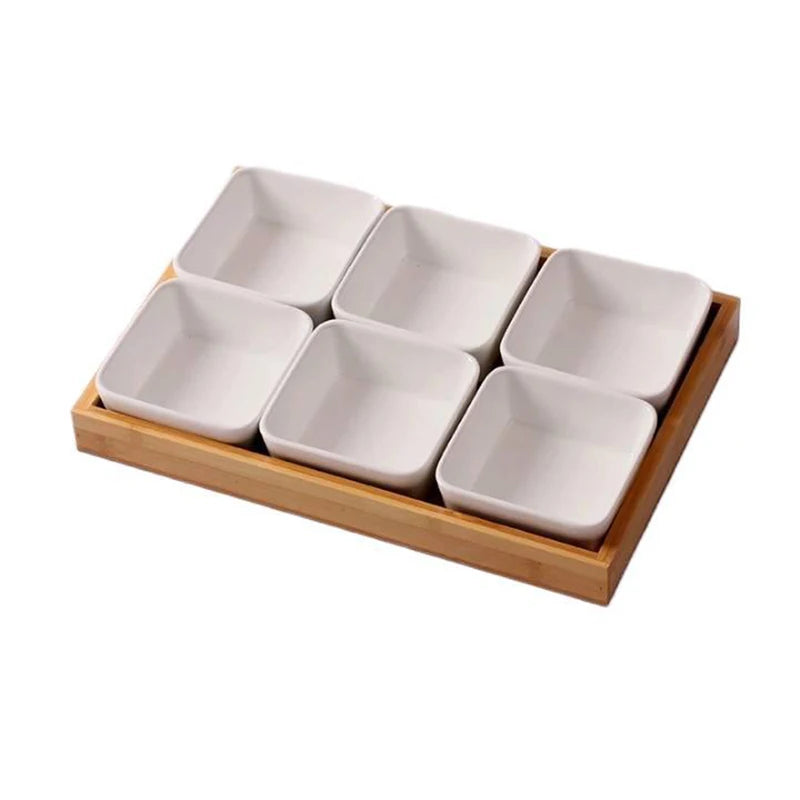 Criativo placa de lanche cerâmica branco dividir frutas secas caixa frutas lanches variedade combinação do agregado familiar molho sobremesa sushi placa
