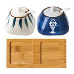 Estilo japonês tempero garrafa cerâmica saleiro cozinha recipiente de armazenamento de alimentos doméstico pimentão pimenta shaker dispensador de alimentos