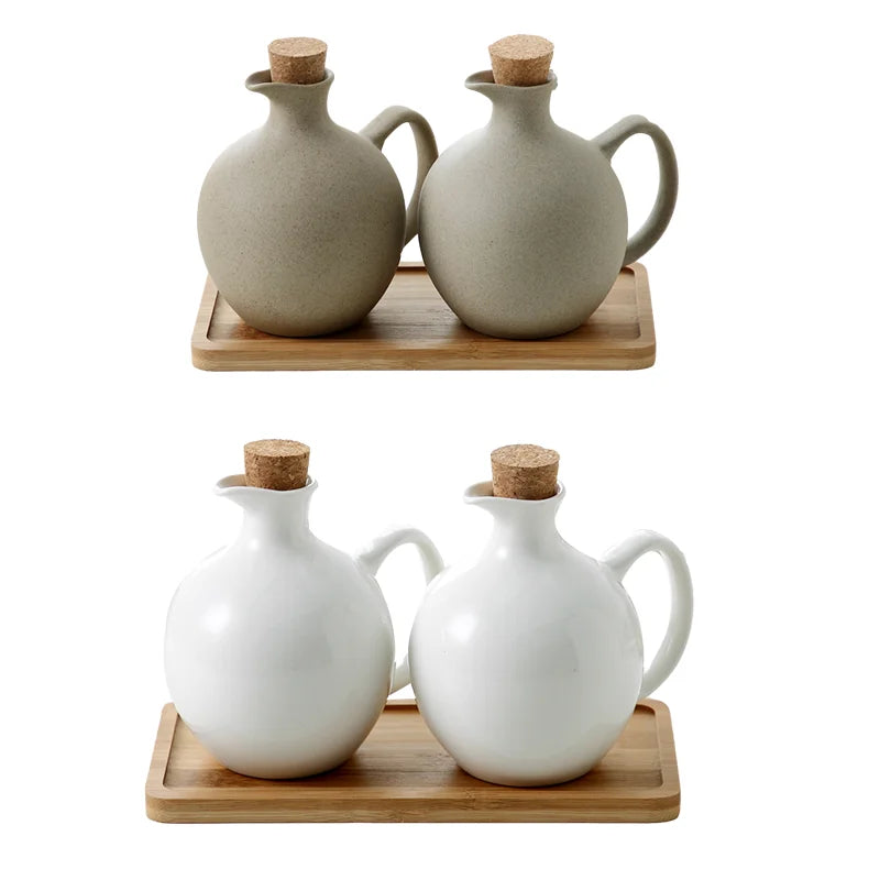 Frasco De Tempero De Cerâmica Doméstico, Pote De Azeite, Garrafa De Vinagre, Utensílios De Cozinha, Recipiente De Armazenamento De Alimentos De Porcelana, Garrafa De Molho De Soja