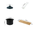 Preto cerâmica tempero tempero pote de três peças sal pimenta garrafa de cozinha recipiente de armazenamento de alimentos tigela de açúcar caixa de tempero