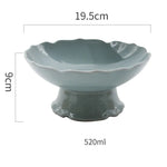 Criativo alto azul tigela de cerâmica prato salada frutas macarrão sobremesa placa restaurante do hotel utensílios cozinha porcelana novo