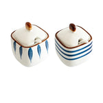 Estilo japonês tempero garrafa cerâmica saleiro cozinha recipiente de armazenamento de alimentos doméstico pimentão pimenta shaker dispensador de alimentos