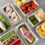 Caixa Organizadora de Geladeira Armário e Cozinha com Grade, Organizador de Cozinha, Organizador de Geladeira, Pote com Grade para Escoar, Caixa Transparente para Geladeira,Caixa para Armazenamento de Alimentos, Pote para Alimentos com Divisórias, Potes Transparentes para Geladeira, Loja Comprinha do Futuro