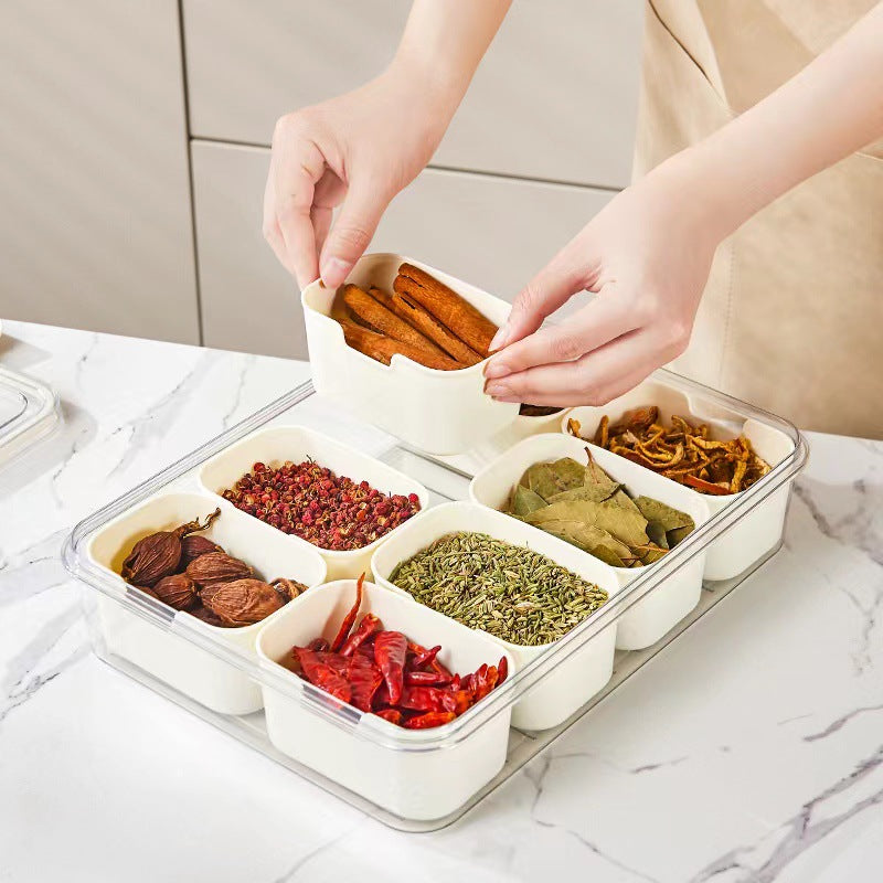 Caixa Organizadora de Geladeira Armário e Cozinha com Grade, Organizador de Cozinha, Organizador de Geladeira, Pote com Grade para Escoar, Caixa Transparente para Geladeira,Caixa para Armazenamento de Alimentos, Pote para Alimentos com Divisórias, Potes Transparentes para Geladeira, Loja Comprinha do Futuro