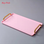 Bandeja retangular plástica de luxo, Bandejas de armazenamento para café, doces, caneca, frutas, sobremesa, festa, casa, organizador de cozinha