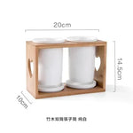 Conjunto de hashis de cerâmica, conjunto multifuncional de tubos para armazenamento de colher, hashi e garfo caixa de armazenamento de cozinha