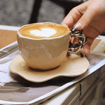 Ahunderjiaz-Retro Casa Caneca De Café, Pires E Xícara De Cerâmica Criativa Com Alça, Copos De Casa, Presente De Aniversário, Novo, 2024