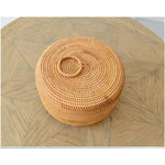 Cesta de Frutas com Tampa de Rattan