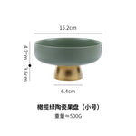 Criativo cerâmica vertical padrão bandeja de frutas com base dourada sala estar desktop lanche alto chá jóias diversos caixa armazenamento