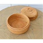 Cesta de Frutas com Tampa de Rattan