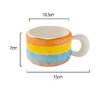 Ahunderjiaz-Cartoon Rainbow Caneca De Cerâmica, Grande Capacidade, Copos Domésticos, Conjunto De Bebidas De Cozinha, Decoração De Casa