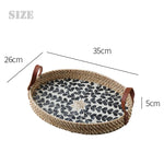 Wabi-Sabi Estilo Natural Shell Fruit Plate, Cesta De Sobremesa, Bandeja De Armazenamento De Rattan Artesanal, Banheiro Decoração De Casa Organização