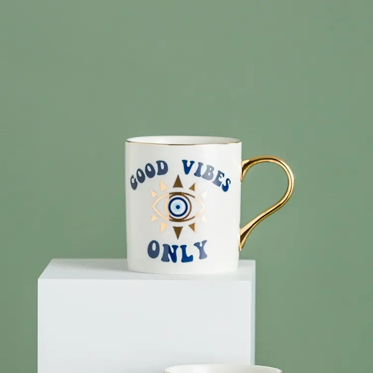 Hamsa Mão de Fátima Criativa Caneca De Café De Cerâmica, Copo De Novidade De Leite Turco, Olho Azul Malvado, Presentes Para Casais