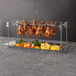 Aço inoxidável BBQ Chicken Leg Racks, Portable Outdoor Camping Churrasqueira, Acessórios de cozinha doméstica, 2Pcs por conjunto