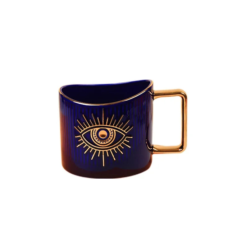 420ml cerâmica drinkware canecas copos de café criativo colorido olhos xícara de chá escritório casa drinkware microondas forno casal handgrip copos