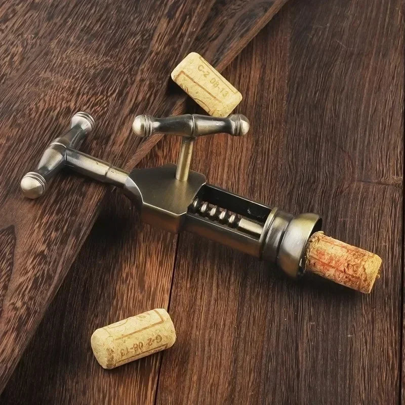 Profissional abridor de garrafa de vinho, saca-rolhas, estilo vintage, pinhão, universal, camping, bar ferramentas